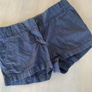 J Crew Shorts Navy Blue Chino Broken In Cotton Shorts Pockets Womens Size 4